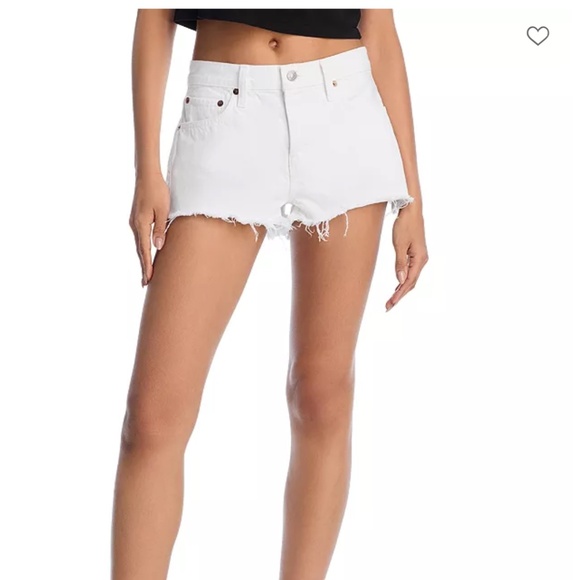 Re/Done White Frayed Jean Shorts - Picture 1 of 4